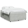 Cama box spring con colchón terciopelo gris claro 140x190 cm