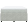 Cama box spring con colchón terciopelo gris claro 140x190 cm