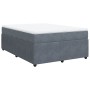 Cama box spring con colchón terciopelo gris oscuro 140x190 cm