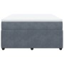 Cama box spring con colchón terciopelo gris oscuro 140x190 cm