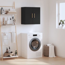 Black engineered wood wall cabinet 60x31x60 cm by vidaXL, Lockers and storage cabinets - Ref: Foro24-829949, Price: 48,25 €, ...