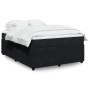 Cama box spring con colchón terciopelo negro 140x190 cm