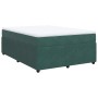 Cama box spring con colchón terciopelo verde oscuro 140x190 cm
