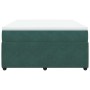 Cama box spring con colchón terciopelo verde oscuro 140x190 cm