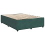 Cama box spring con colchón terciopelo verde oscuro 140x190 cm