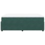 Cama box spring con colchón terciopelo verde oscuro 140x190 cm