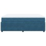 Cama box spring con colchón terciopelo azul oscuro 140x190 cm