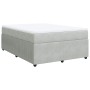 Cama box spring con colchón terciopelo gris claro 140x200 cm