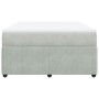 Cama box spring con colchón terciopelo gris claro 140x200 cm