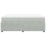 Cama box spring con colchón terciopelo gris claro 140x200 cm
