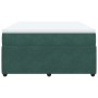 Cama box spring con colchón terciopelo verde oscuro 140x200 cm
