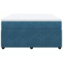 Cama box spring con colchón terciopelo azul oscuro 140x200 cm