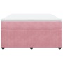 Cama box spring con colchón terciopelo rosa 140x200 cm