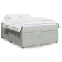 Cama box spring con colchón terciopelo gris claro 160x200 cm