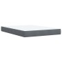 Cama box spring con colchón terciopelo gris oscuro 160x200 cm