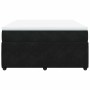 Cama box spring con colchón terciopelo negro 160x200 cm