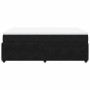 Cama box spring con colchón terciopelo negro 160x200 cm