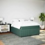 Cama box spring con colchón terciopelo verde oscuro 160x200 cm