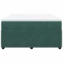 Cama box spring con colchón terciopelo verde oscuro 160x200 cm