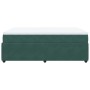 Cama box spring con colchón terciopelo verde oscuro 160x200 cm