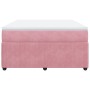 Cama box spring con colchón terciopelo rosa 160x200 cm