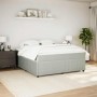 Cama box spring con colchón terciopelo gris claro 180x200 cm