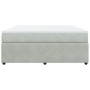Cama box spring con colchón terciopelo gris claro 180x200 cm