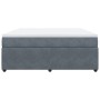 Cama box spring con colchón terciopelo gris oscuro 180x200 cm