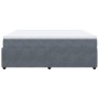 Cama box spring con colchón terciopelo gris oscuro 180x200 cm