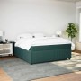Cama box spring con colchón terciopelo verde oscuro 180x200 cm
