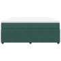 Cama box spring con colchón terciopelo verde oscuro 180x200 cm