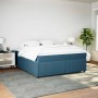 Cama box spring con colchón terciopelo azul oscuro 180x200 cm