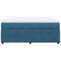 Cama box spring con colchón terciopelo azul oscuro 180x200 cm