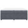 Cama box spring con colchón terciopelo gris oscuro 200x200 cm