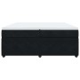 Cama box spring con colchón terciopelo negro 200x200 cm