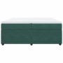 Cama box spring con colchón terciopelo verde oscuro 200x200 cm