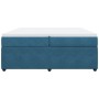 Cama box spring con colchón terciopelo azul oscuro 200x200 cm