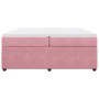Cama box spring con colchón terciopelo rosa 200x200 cm
