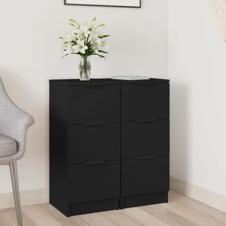 Sideboard aus schwarzem Sperrholz 30x30x70 cm von vidaXL, Sideboards - Ref: Foro24-811154, Preis: 103,19 €, Rabatt: %