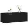 Schwarzer Wandschrank aus Holzwerkstoff, 100 x 36,5 x 35 cm von vidaXL, Schließfächer und Lagerschränke - Ref: Foro24-830141,...