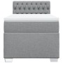 Cama box spring con colchón tela gris claro 80x200 cm