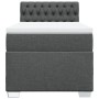 Cama box spring con colchón tela gris oscuro 80x200 cm