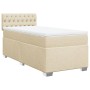 Cama box spring con colchón tela color crema 80x200 cm en Camas y somieres | Comprar online en Foro24