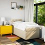 Cama box spring con colchón tela color crema 80x200 cm en Camas y somieres | Comprar online en Foro24