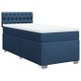 Cama box spring con colchón tela azul 80x200 cm
