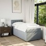 Cama box spring con colchón tela gris claro 80x200 cm en Camas y somieres | Comprar online en Foro24