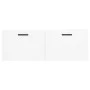 Armario de pared madera ingeniería blanco brillo 100x36,5x35 cm de vidaXL, Taquillas y armarios de almacenamiento - Ref: Foro...