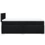 Cama box spring con colchón tela negro 90x190 cm