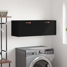Black engineered wood wall cabinet 100x36.5x35 cm by vidaXL, Lockers and storage cabinets - Ref: Foro24-830109, Price: 63,56 ...
