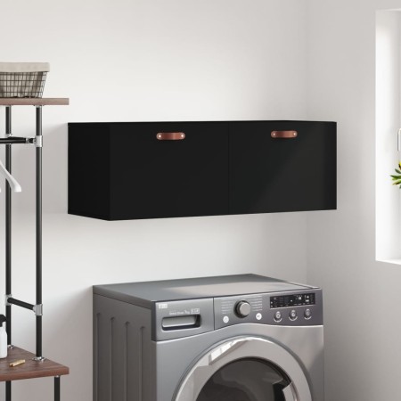 Black engineered wood wall cabinet 100x36.5x35 cm by vidaXL, Lockers and storage cabinets - Ref: Foro24-830109, Price: 63,49 ...